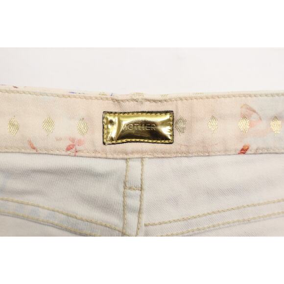Mother Women's The Looker Friends In High Places Printed Beige Sz 26 - Picture 7 of 13